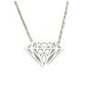 [Q6151] - Handmade Silver 'Origami' (diamond) Necklace - 14x10 Mm