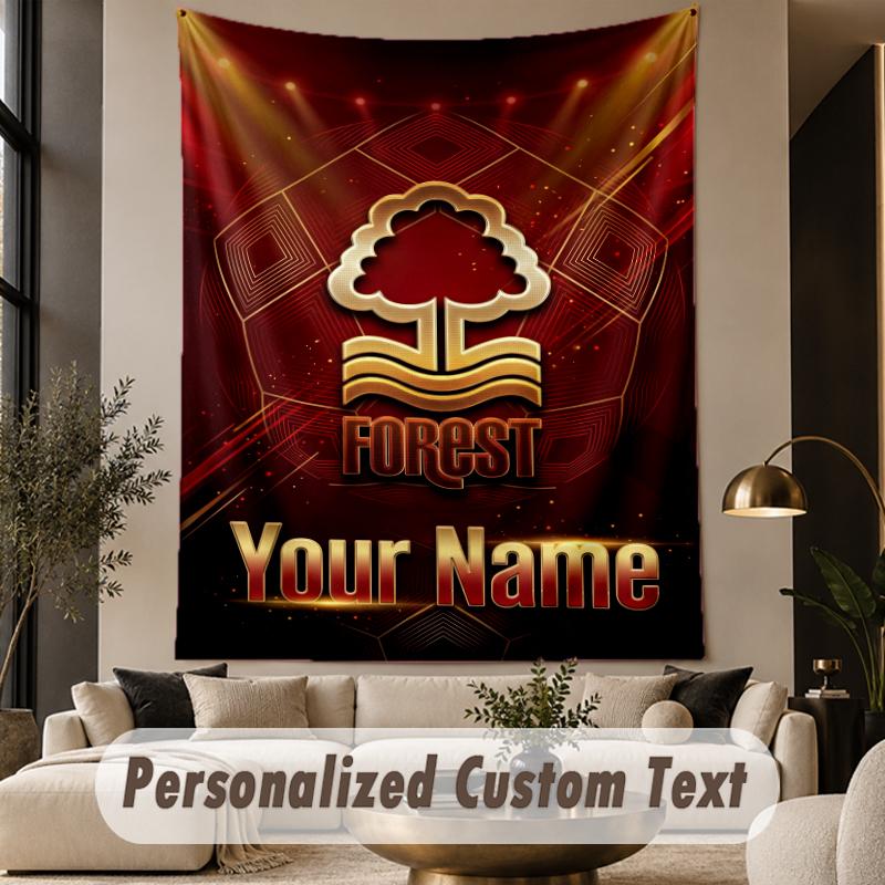 Custom Text Tapestry Nottingham Forest FC Print Wall Tapestry Indoor Living Room Wall Decor