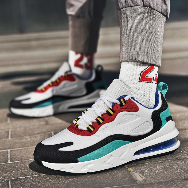 Large Size Couple Casual Sports Trendy Shoes Versatile Air Cushion Color Matching Replica Fashionable Breathable Lightweight Running Shoes Men's Shoes