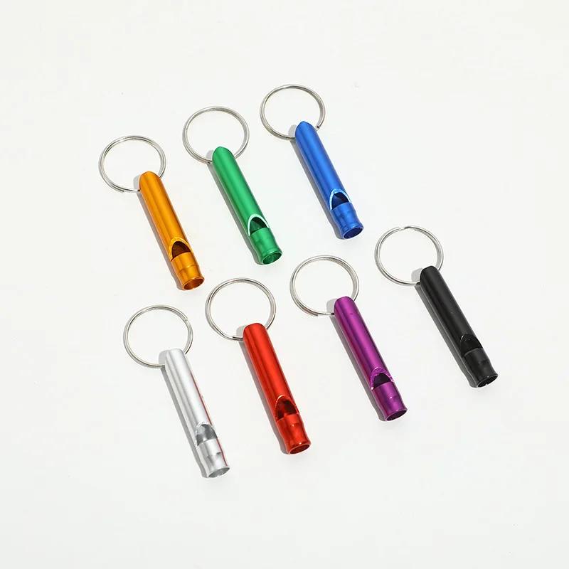 Mini Outdoor Aluminum Alloy Survival Whistle Sports Training Portable Keychain Referee Whistle Emergency Fire Training Whistle