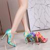 Large Size Able and Sexy Slimming High Heels Thin Heels Shallow Mouth Pointed Toes Niche Color High Heels Single Shoes