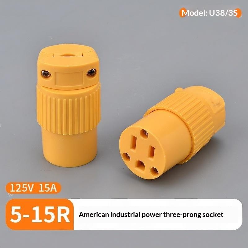1Pcs Detachable Assembly In-Line Power Cord Plug 125V American 15A Nema 1-15P 5-15P Us Industry Waterproof Wiring Plug Connector