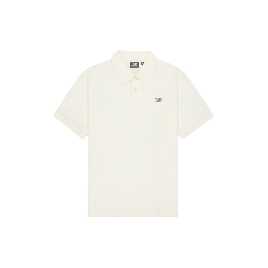 

New Balance Solid Color Casual Polo Shirt Men Tops Off-White NFE21011-IV