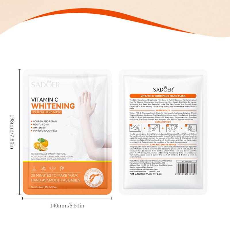 Vitamin C Long Hand Mask SADOER Whitening Moisturizing Soft Long Gloves Care