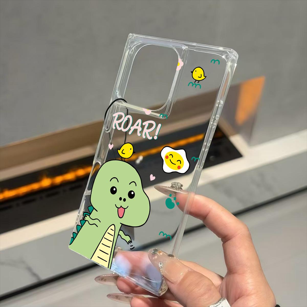 

Clear Square Back Tube Case Protection For iPhone 14 Pro Max 13 16 ProMax 12 15 Plus 11 Anti-Oxygen,Smileys Dinosaurs Pattern Casing iphone 11 ProMax
