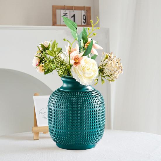Plastic Flower Vase Indoor Outdoor Modern Real Dried Flower Holder Floral Arrangement
