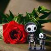 Sugar Skull Couple Figurine, Resin Crafts Cute Statue Skeleton Memorial Sculpture, Halloween Home Decor Collectible Figurines, Sugar Skull Gifts for