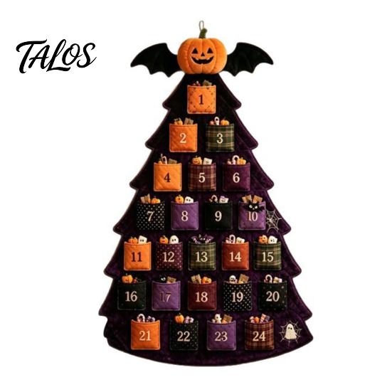 DIY Fabric Advent Calendar Quilted Tree Kit, 24 Pocket Christmas Sewing Patchwork Kit Handmade Craft for Adults, Holiday Home Wall Door Decor