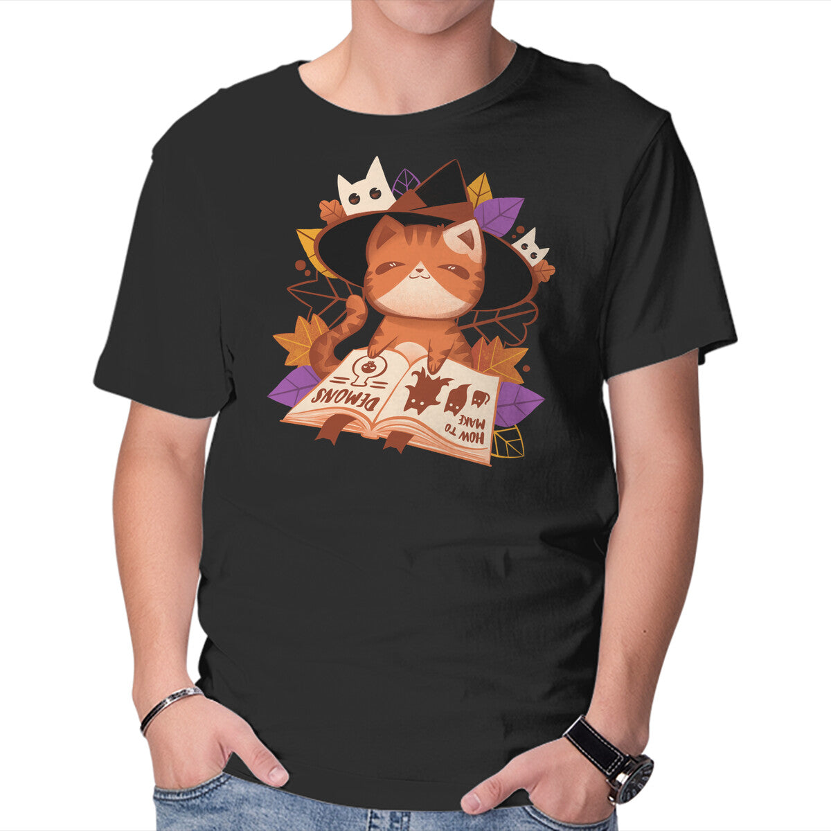 Unisex Crew Neck T-Shirt Cute Demons Graphic Short Sleeve Casual Tee S