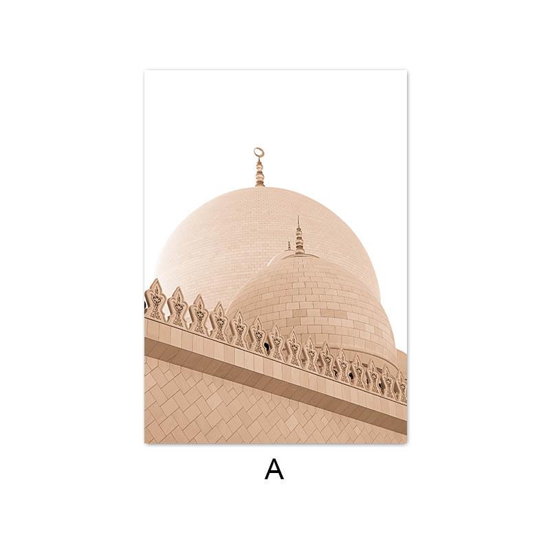 

Марокко Холст Картины Исламская Архитектура Настенный Принт Плакат Мечеть Хасана II Искусство Мусульманская Картина Современный Рамадан Домашний Декор A4 21x30cm No Frame