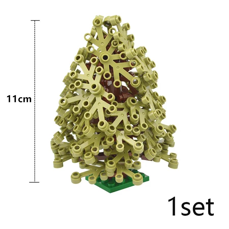 DIY Plant Tree City Bricks Assemble MOC Pine Christmas Tree Model Building Blocks Educational Creative Toys For Children Gifts