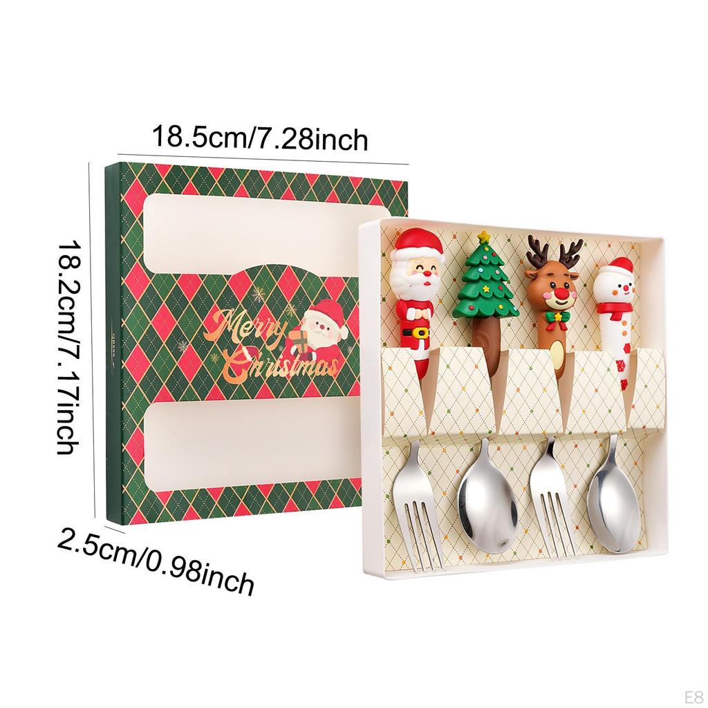 4 Piece Christmas Set, Tableware, Decoration, Cutlery, Teaspoon,
