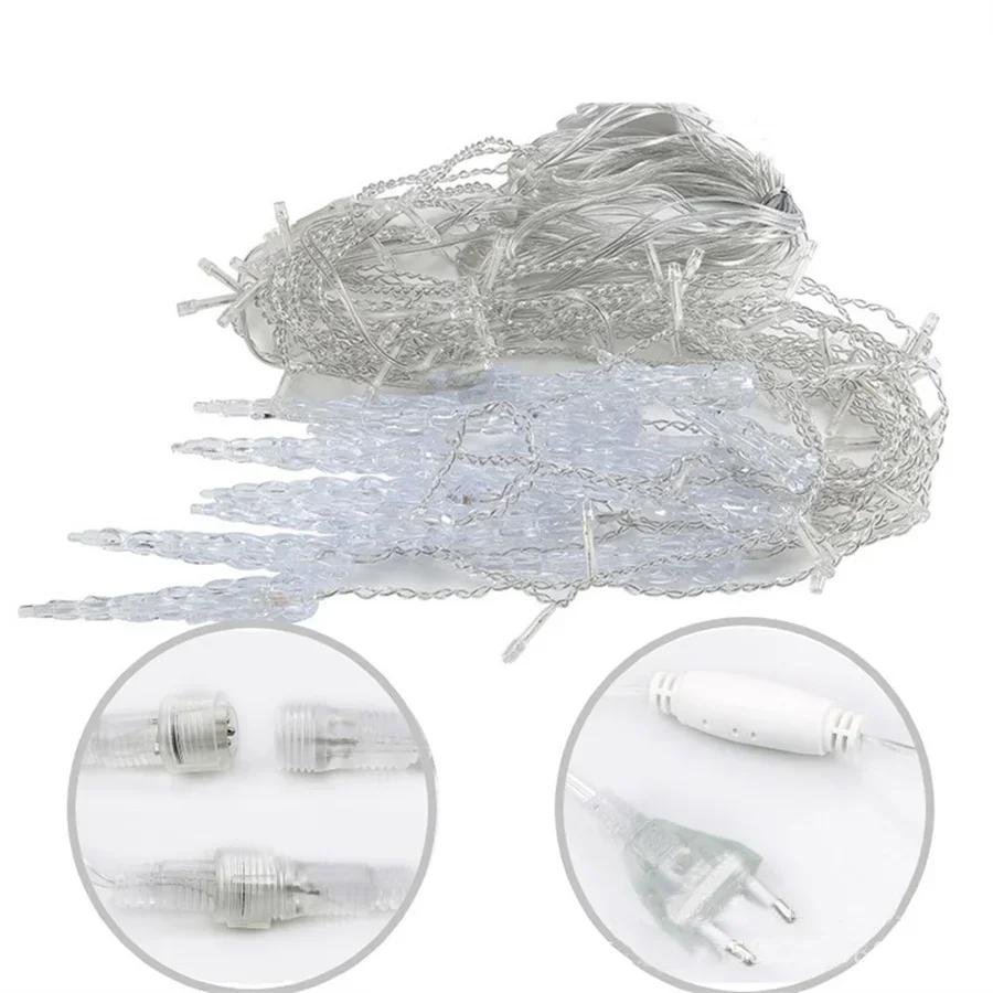 5-40M LED Icicle Lights Outdoor Christmas Icicle String Light Connectable Window Curtain Fairy Light for Patio Garden Decor