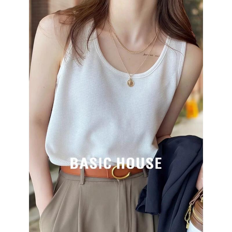 Basic House Women s Waffle Knit Cami Tank Top L