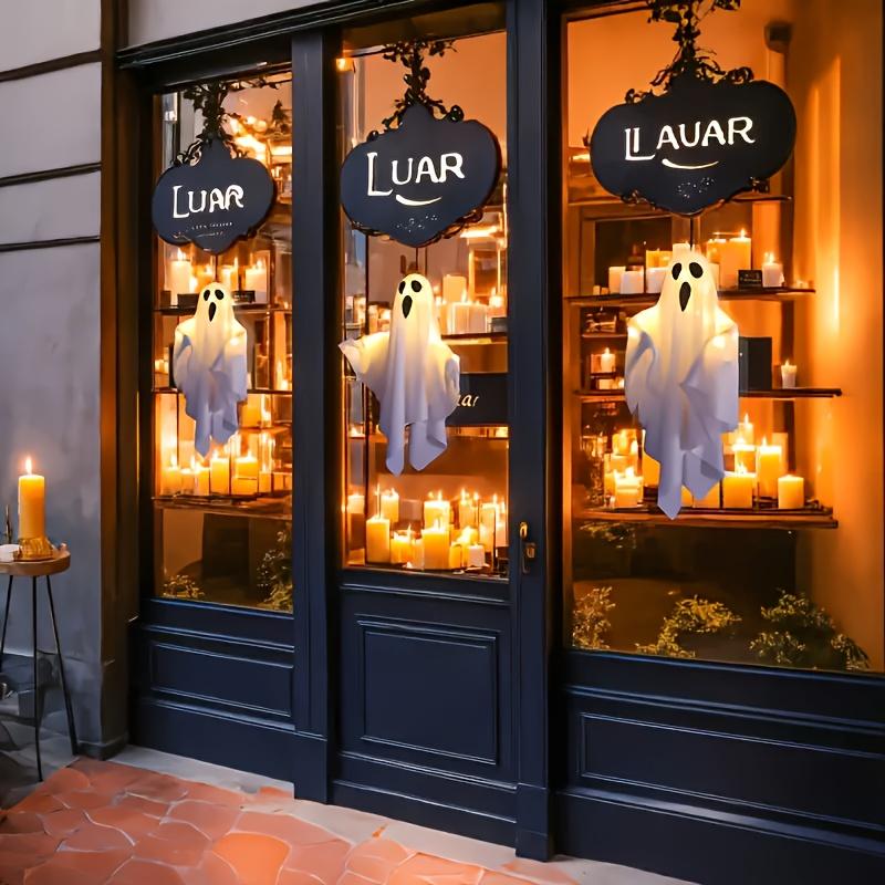 Halloween LED Ghost Light, DIY Hanging Decoration with Adjustable Lamp Arm, Party Decoration, Garden Halloween Props, Outdoor Decoration