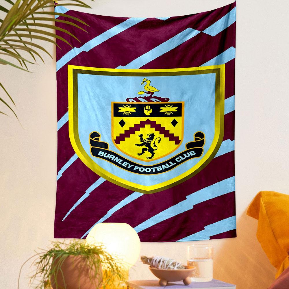 "Burnley Football Club Team Emblem" Patterned Tapestry Decorative Wall Hanging, Home Bedroom Living Room Decor
