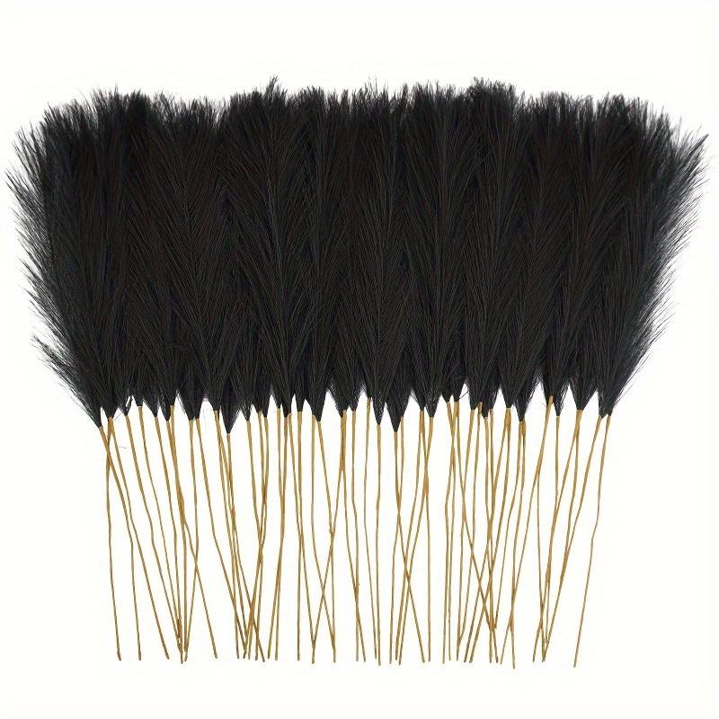 10pcs/20pcs Black Artificial Pampas Grass Fluffy Faux Boho Chic Decor Vase Fillers Wedding Engagement Centerpieces Wedding Decor