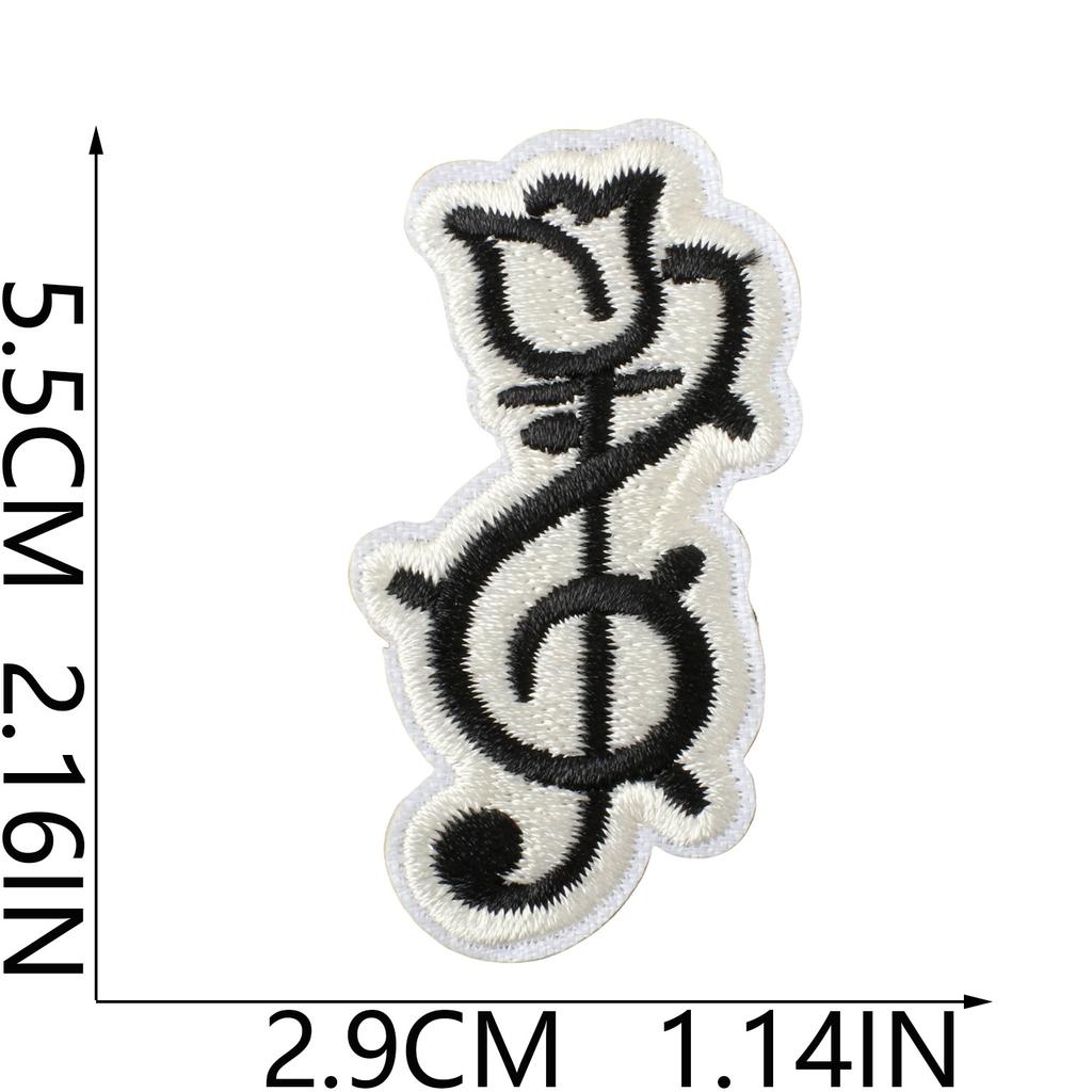 Literary Music Note Embroidery Cloth Sticker Clothes Patch Decoration Versatile Diy Bag Pants Hole Repair Embroidery Sticker