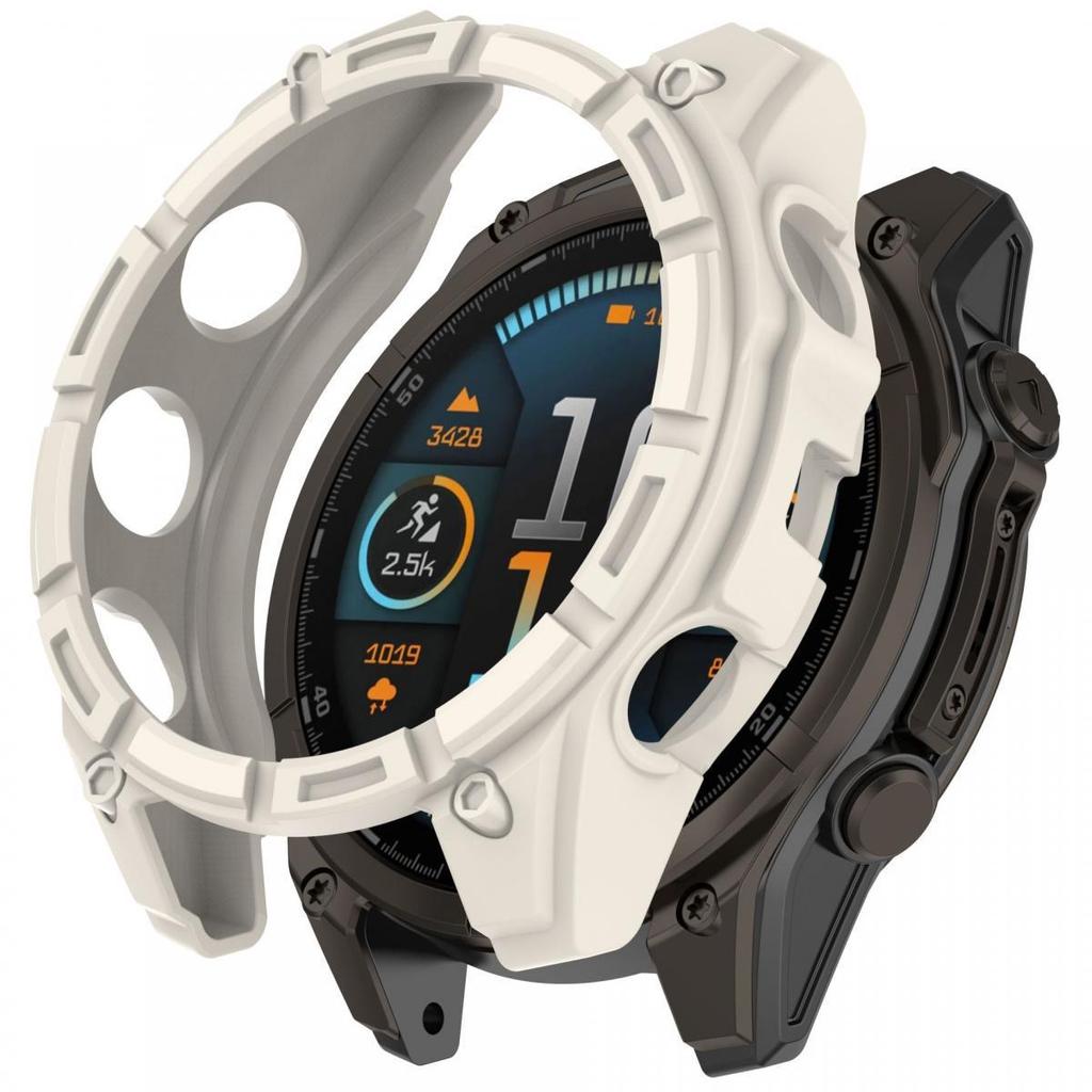 For Garmin Fenix 8 43mm TPU Watch Case Anti-Scratch Hollow Watch Frame Cover