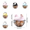 Rustic Hollow Egg Container With Cover Chicken Storage Rack Portable Hen Egg Basket  Fruit Basket