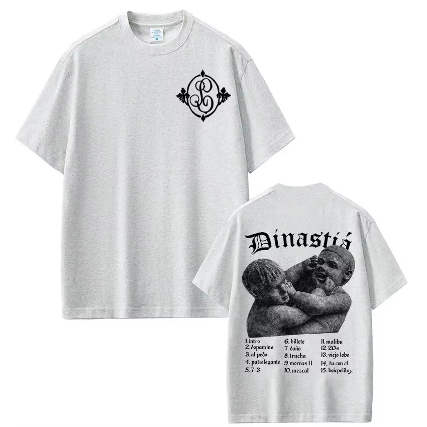 Rapper Peso Pluma Tito Double P Dinastia Tour Print Tshirts Men Women Fashion Tshirts Summer pure Cotton Casual Pop music Top
