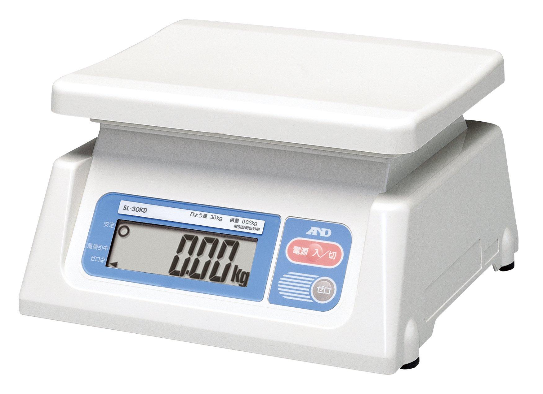 

Digital Display Scale 30 Minimum Pan 230 x 190 A&D Double-Sided SL-30KD (Capacity kg, Display 0.02 kg, Dimensions (W) (D) mm, Uncertified) белый