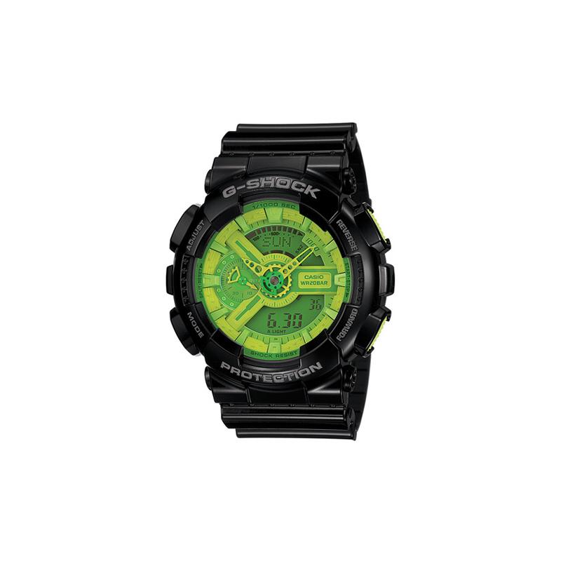 

Casio LCD/pointer dual display series G-SHOCK series YOUTH series 200 meters waterproof quartz movement resin strap Japanese and Korean GA-110B-1A3PR зелёный