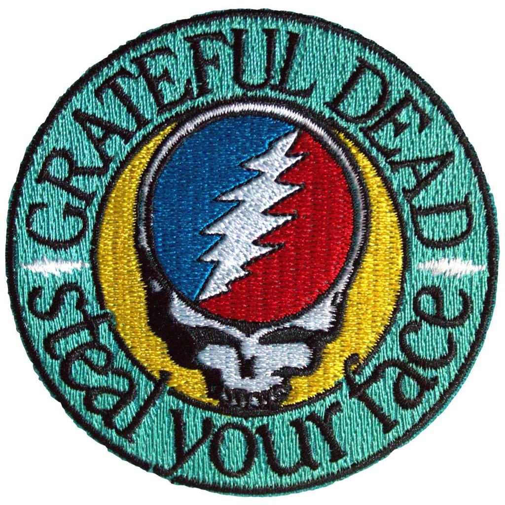 Grateful Dead Steal Your Face Woven Emblem Iron On Patch