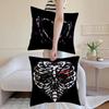 Cool Skull Heart Print Cushion Cover Antidustmite Pillowcase Invisible Zipper Silky Short Plush Sofa Cushion Cover