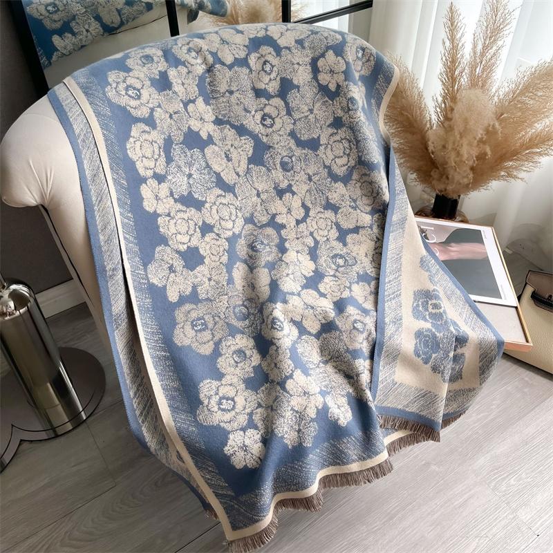 Luxury Winter Cashmere Scarf Women Design Warm Pashmina Blanket Poncho Scarves Female Shawl Wraps Thick Foulard Bufanda