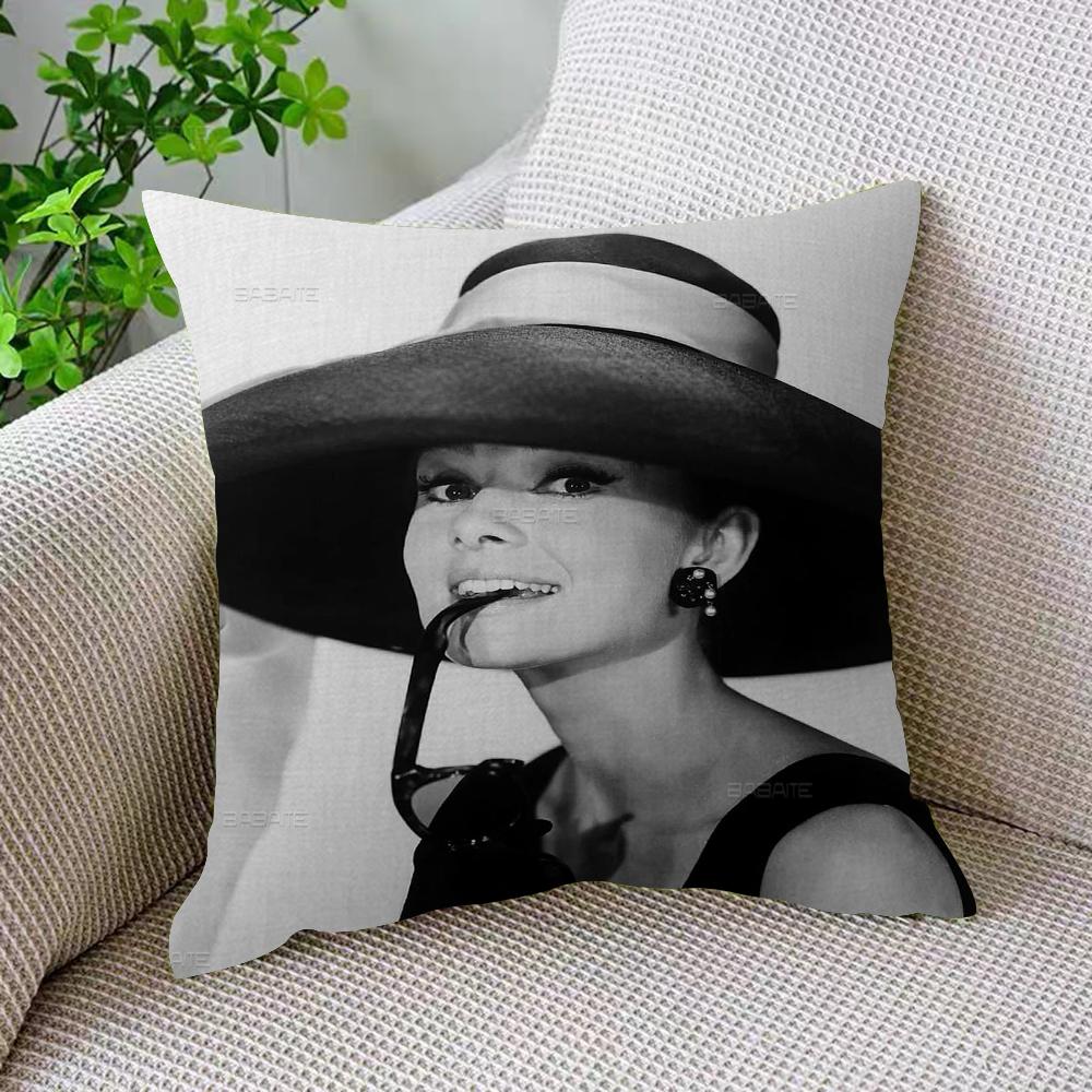Audrey Hepburn Pillow Gift Home Office Decoration Bedroom Sofa Car Cushion Cover Case 45x45