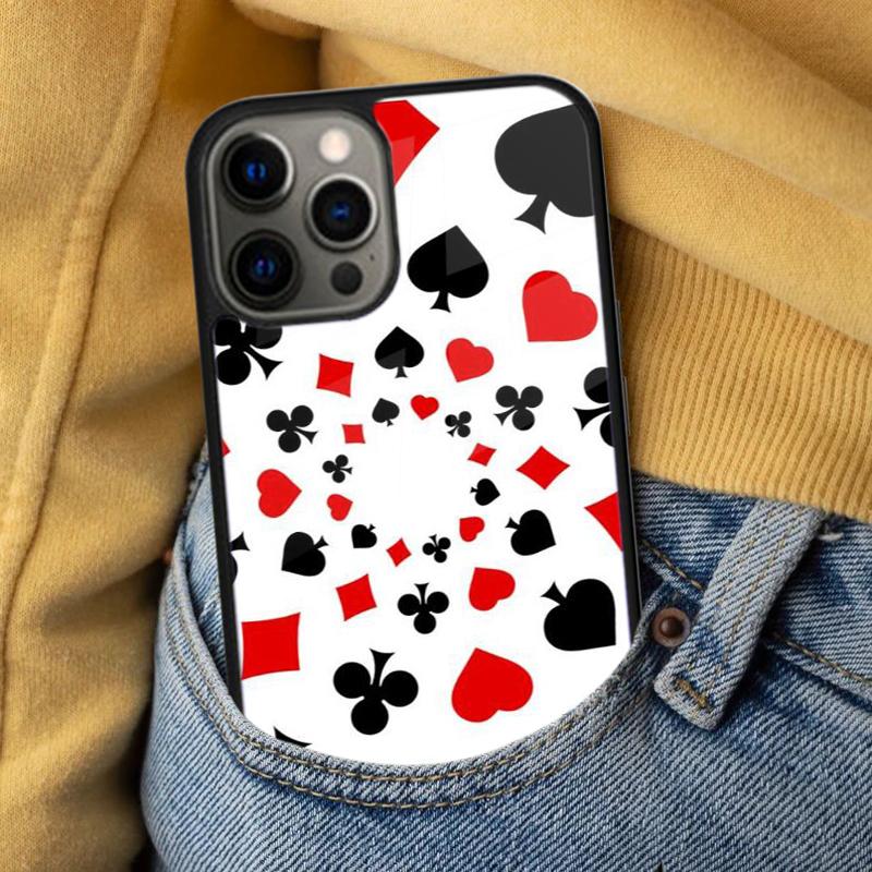 Poker Playing Card Soft Phone Case for iPhone 17 Air 16e Pro max 15 Pro 13 14 Plus 11 12 MagSafe Magnetic Coque