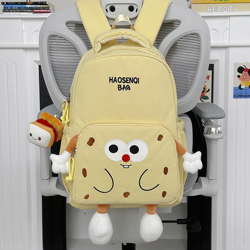 Schoolbag cute cookies backpack women's 1011 new ugly cute student schoolbag kindergarten light travel small backpack