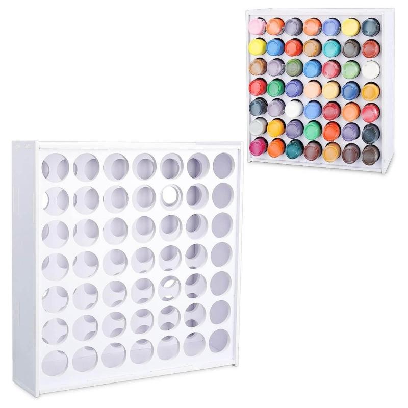 Vertical Paint Bottle Holder Practical Paint Rack 49/63 Hole Organizers for Craft Paint Bottles Space Saving