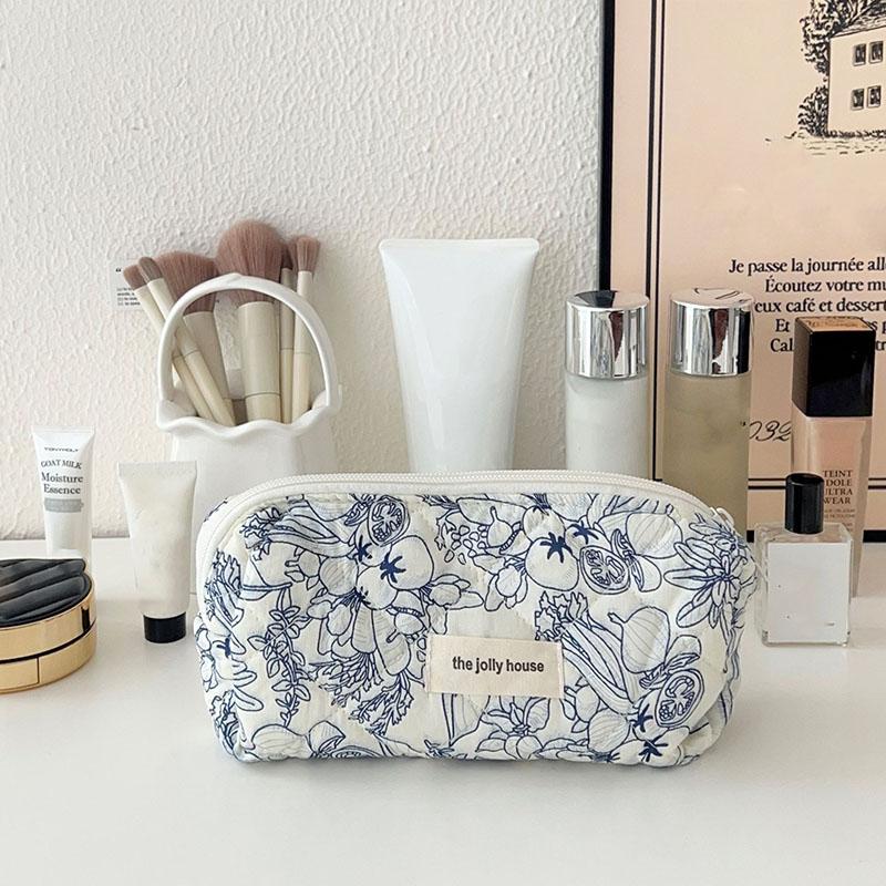 2024 Pink Bear Quilting Women Cosmetic Bag Cute Zipper Makeup Travel Organizer Female Handbag Toiletry Pouch for Girls