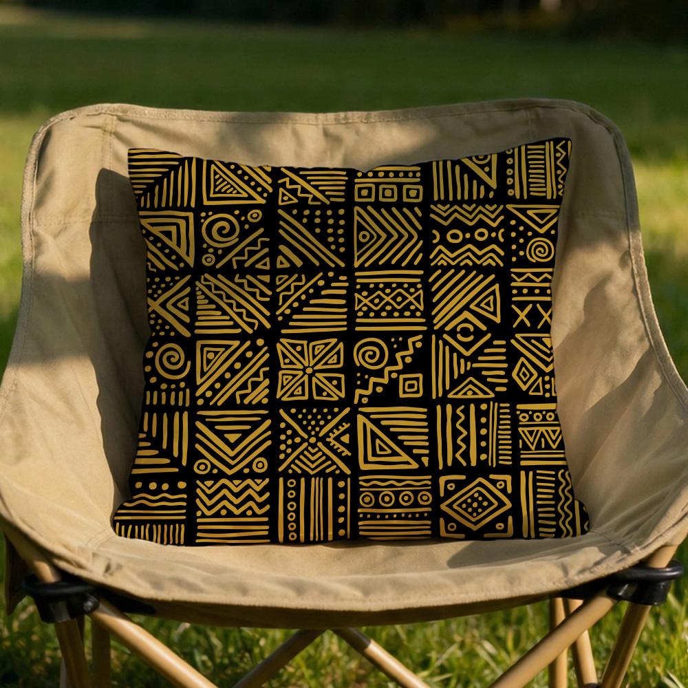 African Tribal Pattern Cushion Cover Soft Reversible  Durable Pillow Cover  MultiScene Use for Home  Car Daily Comfort