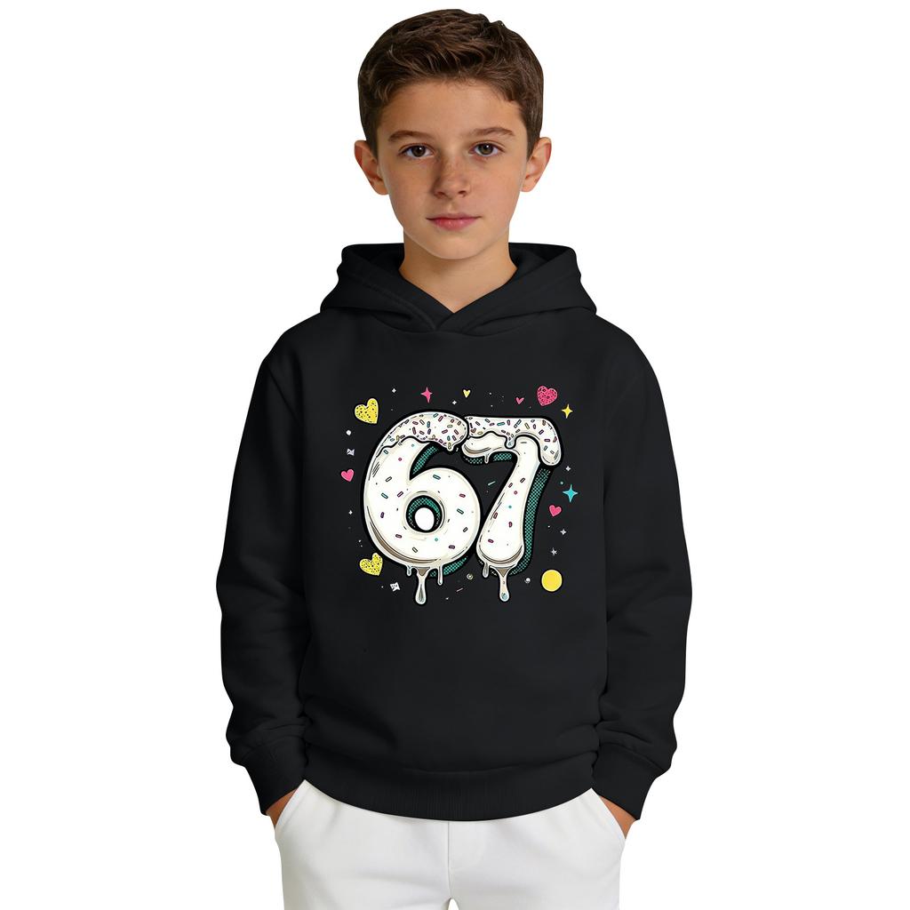 Boys' Printed Hooded Long,Sleeve Sweatshirt Casual Sports Comfort Sweatshirt