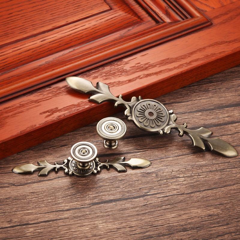 Bronze Series Cabinet Handles Zinc Alloy Antique Cabinet Pulls Drawer Knobs Wardrobe Door Handle Furniture Handle