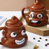 Ceramic Poop Cup 500ml Creative Coffee Mug with Spoon Comfortable Grip Tea Mug Novelty Drinkware Gifts