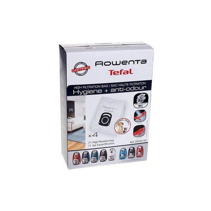 ROWENTA - Pack of 4 Bags for Vacuum Cleaner ZR200720 - Type : Hygiene +