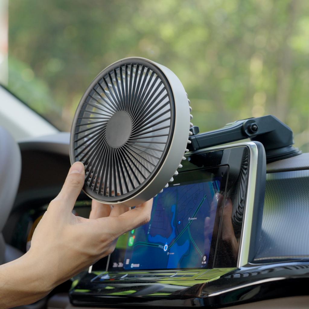 USB Powered Cooling Air Fan with Suction Cup 3 Speeds Electric Vehicle Fan for Sedan SUV RV Auto Vehicles Home Windshield