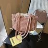 Summer Woven Small Square Bag New Women's Fashion Fresh Shoulder Bag Niche Design Strap Bag