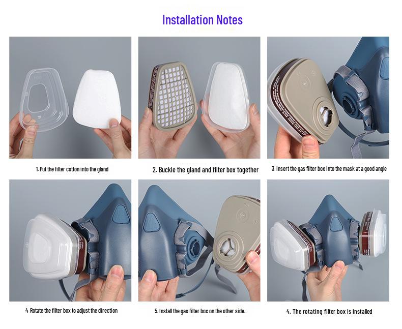 Silicone Gas Mask for Painting, Pesticides, Chemicals & Fire Protection