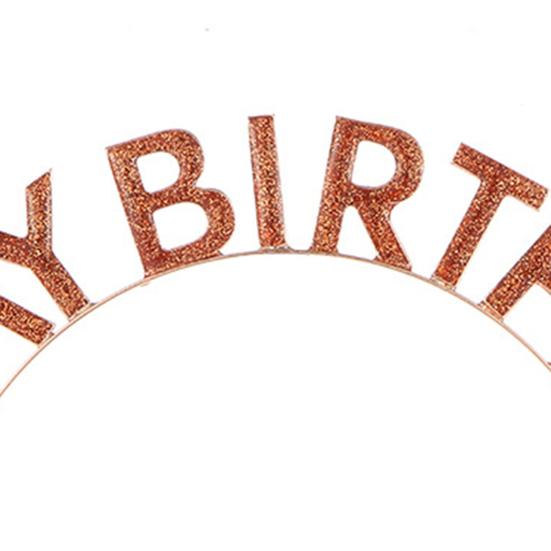 Hairbands Crown Exquisite Eye-catching Alloy Anti-rust Charming Letter Design Happy Birthday Crown for Girl