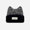 Fuzzy Knit Cat-Ear Beanie Warm Plush Lined Thermal Winter Hat for Women Casual Street Wear Outdoor Daily Use