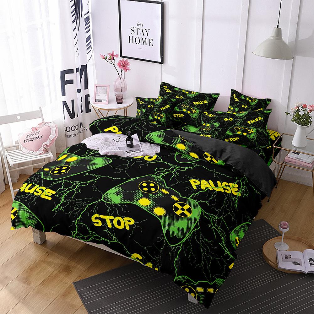 

3D мягкий пододеяльник, наволочка, элементы мобильной игры, комплект двуспальной кровати, постельное белье, постельное белье EU Twin 135x200cm