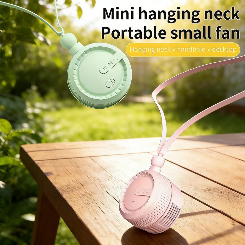 Portable Neck-Worn Fan Set (2-Piece Set), 3 Speed Settings, USB Rechargeable, Compact Design, Adjustable Airflow