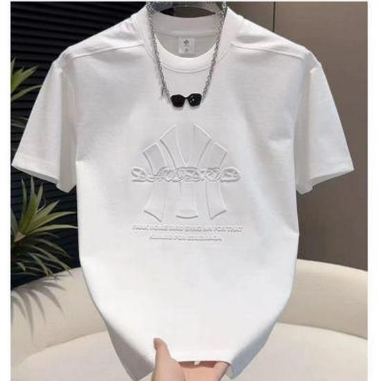 Herrenmode Kurzarm-T-Shirt, 2024 Trendiger lockerer Schnitt mit einfachem Druck.