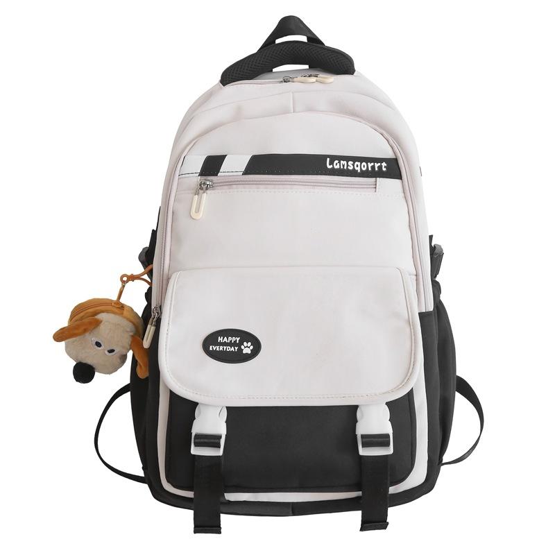 School season large-capacity contrasting color labeling men's and women's school bags new leisure travel backpacks