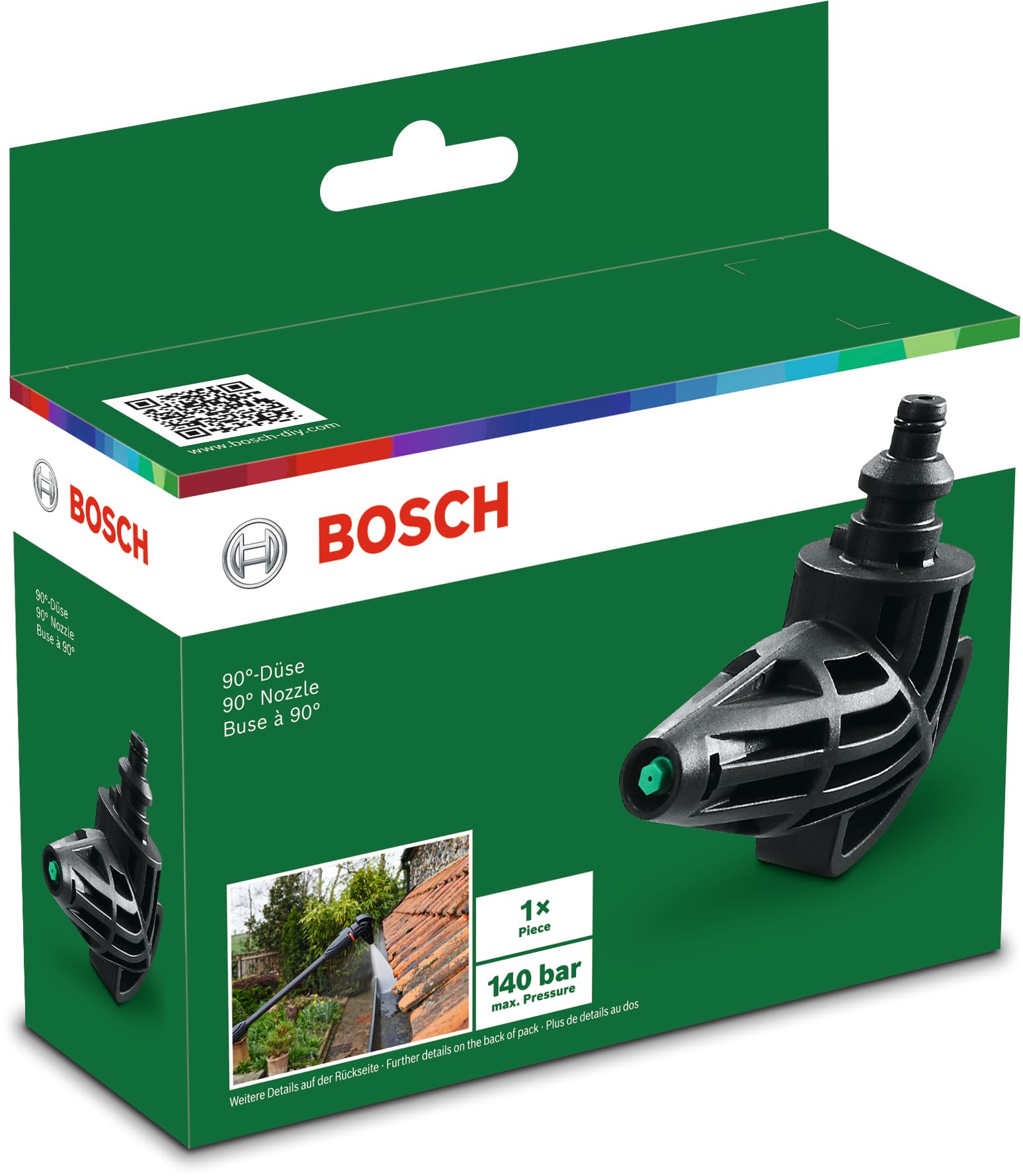 

Bosch DIY 90-градусная насадка для мойки высокого давления F016800581 чёрный